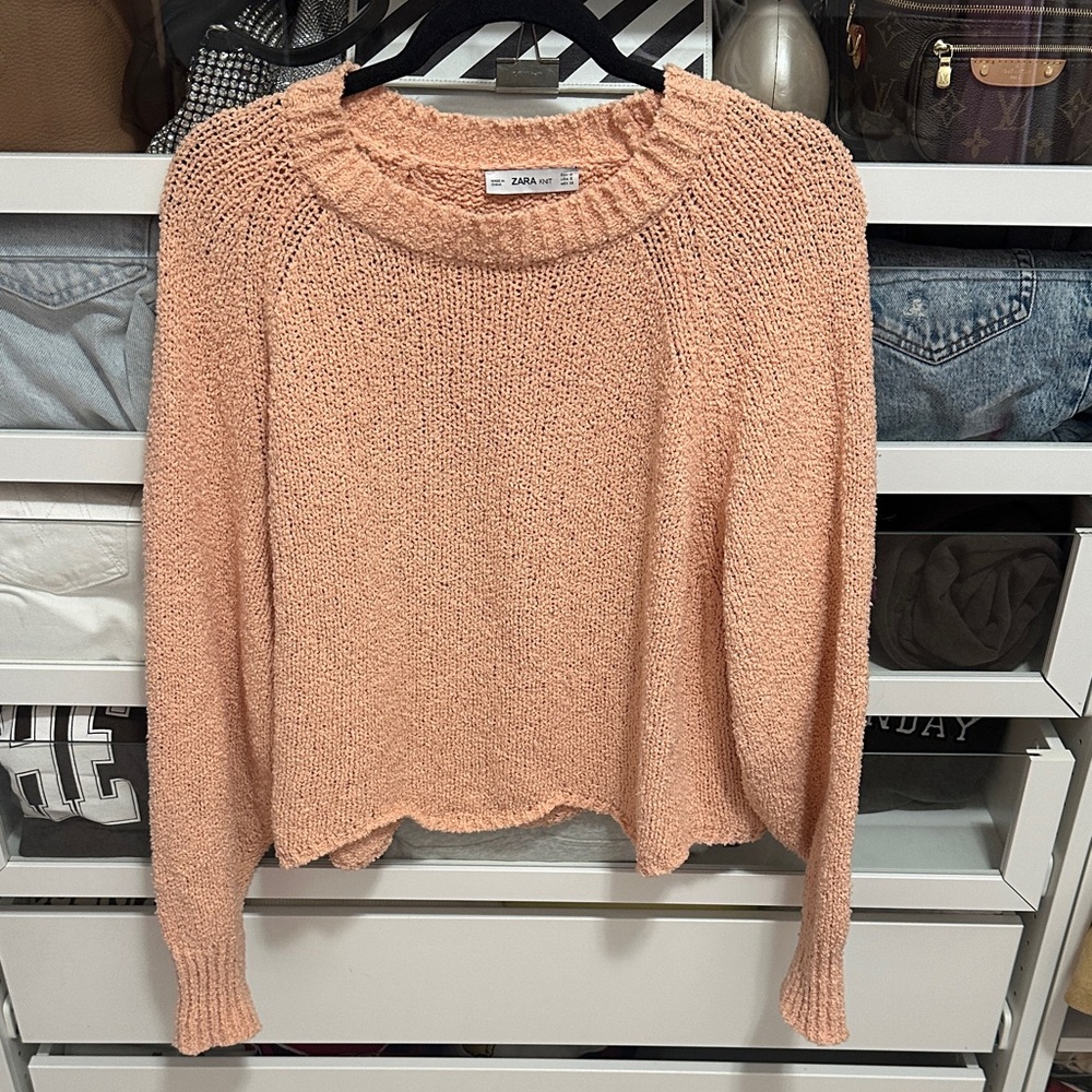 ZARA Pink Crewneck Knit‎ Sweater